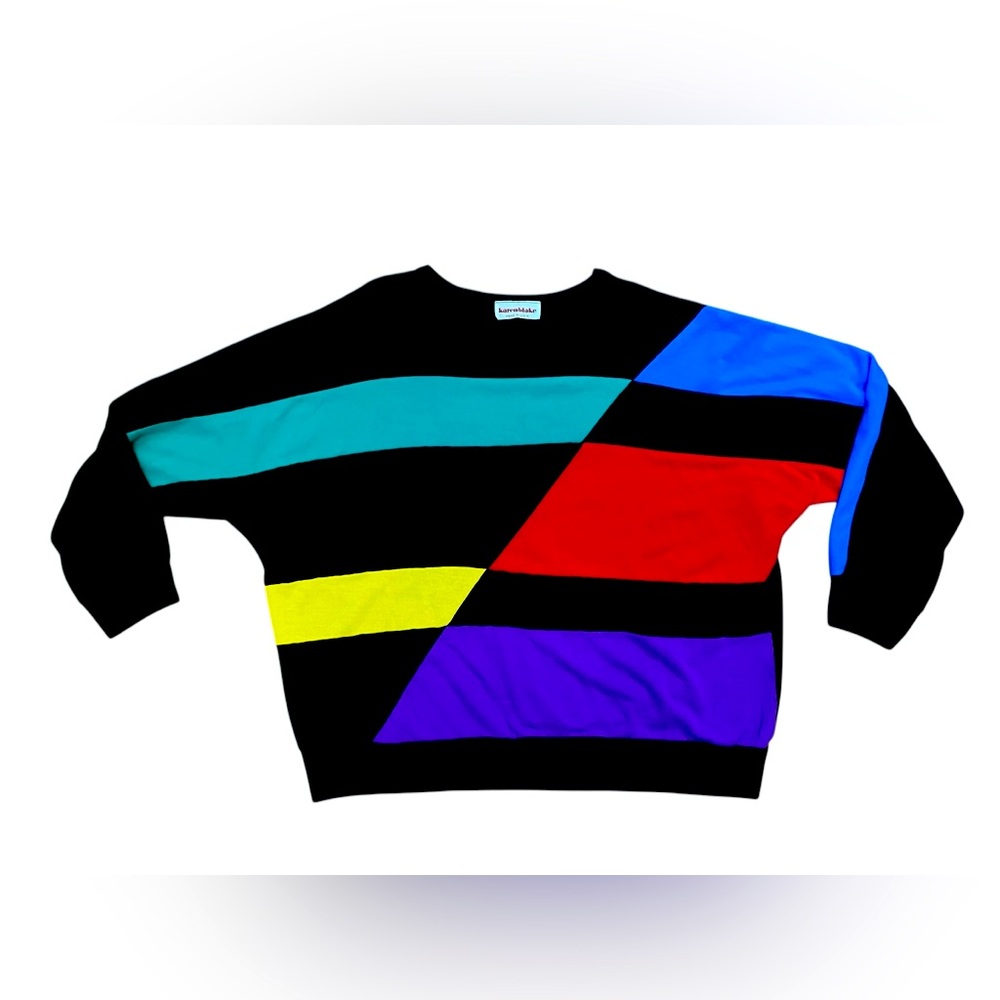 Vintage Karen Blake colorblock oversized sweater